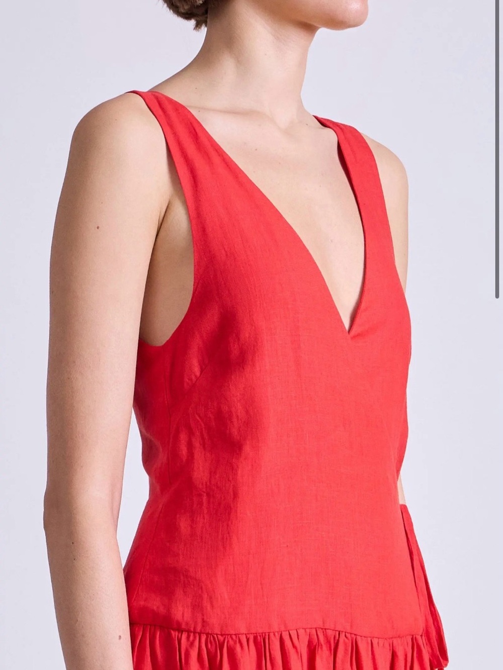 Apiece Apart Red Sleeveless Maxi Wrap Dress - Picture 4 of 9